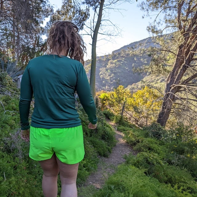 Runyon American Made In USA  Women's Forest Green Long Sleeve Running Fitness Performance Shirt