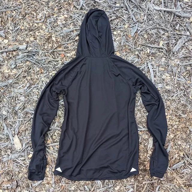 Runyon Women's Unisex Black Sun Hoodie Shirt Long Sleeve Thumbholes Sun Protection Quick Dry American Made In USA