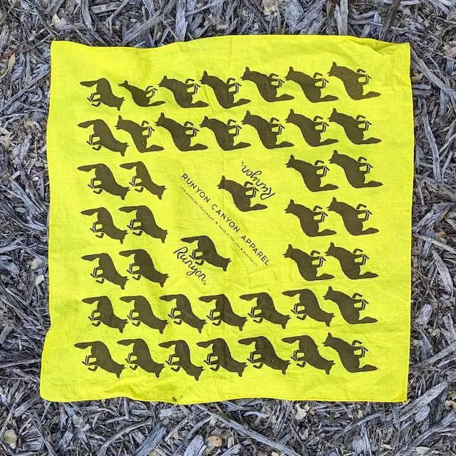 Runyon Bright Yellow American Made In USA Bandana Runyon Bright Yellow American Made In USA Bandana