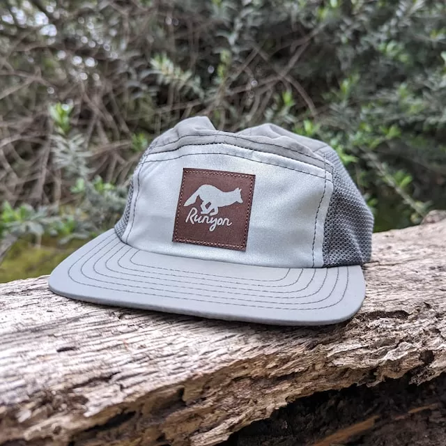 Runyon Charcoal Grey Rad Reflective Camp Hat - Running, Hiking, Fitness Outdoors American Made In USA