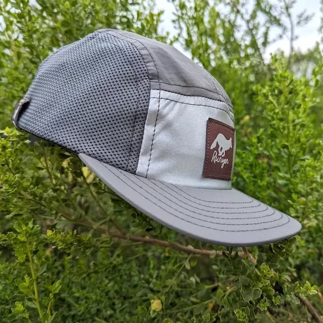 Runyon Charcoal Grey Rad Reflective Camp Hat - Running, Hiking, Fitness Outdoors American Made In USA