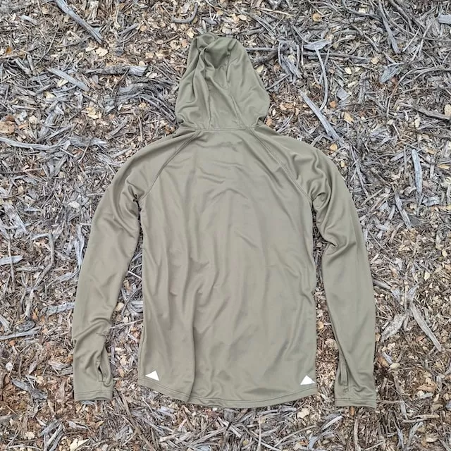 Runyon Men's Unisex Coyote Tan Sun Hoodie Shirt Long Sleeve Thumbholes Sun Protection Quick Dry American Made In USA