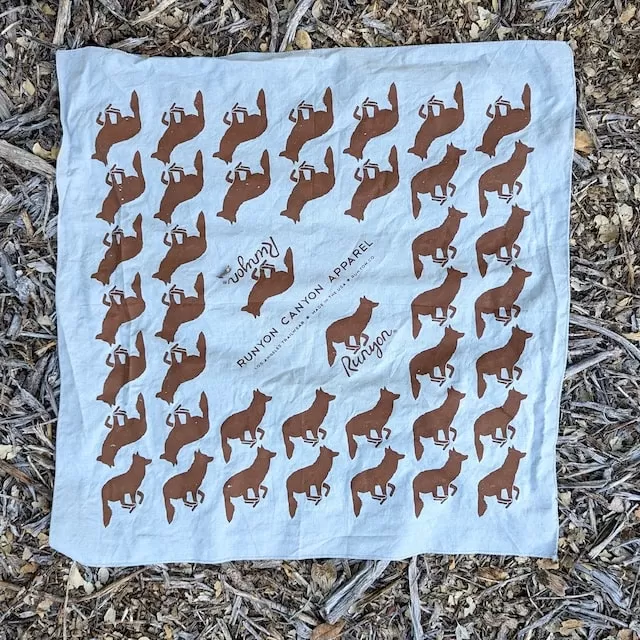 Runyon Grey Brown American Made In USA Bandana - Trail Running Hiking Fitness Outdoors Runyon Grey Brown American Made In USA Bandana - Trail Running Hiking Fitness Outdoors