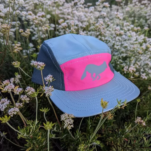 Runyon Neon Hot Pink Rad AF Reflective Camp Hat Trail Running Hiking Safety Hi-Vis Cap Made In USA