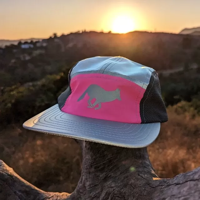 Runyon Neon Hot Pink Rad AF Reflective Camp Hat Trail Running Hiking Safety Hi-Vis Cap Made In USA