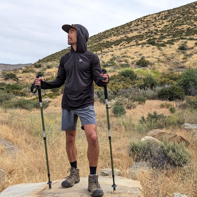 Runyon Men's Black Sun Hoodie Shirt Long Sleeve Thumbholes Sun Protection Quick Dry American Made In USA Runyon Men's Black Sun Hoodie Shirt Long Sleeve Thumbholes Sun Protection Quick Dry American Made In USA