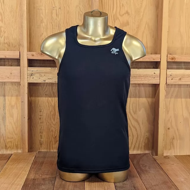 Runyon Black Performance Tank Top Workout Running Singlet American Made In USA Runyon Black Performance Tank Top Workout Running Singlet American Made In USA