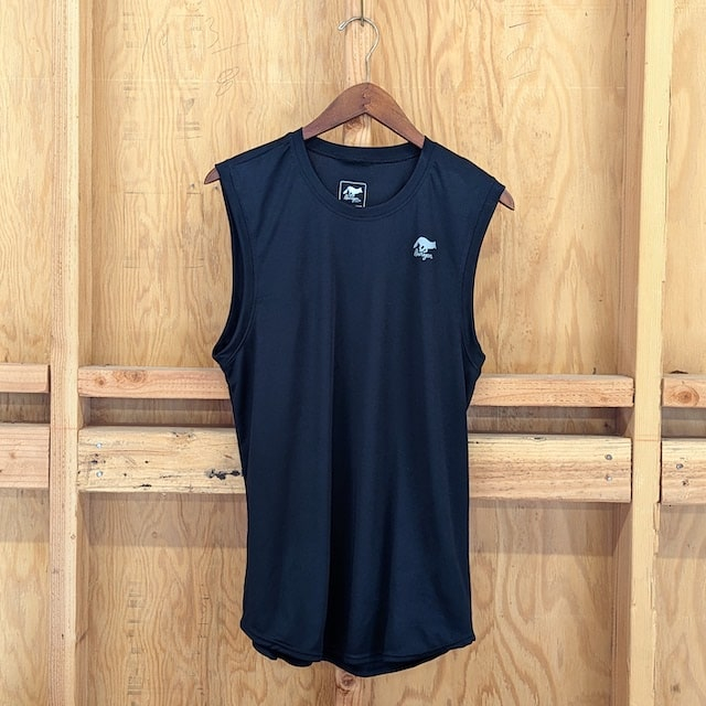 Runyon Men's Black Sleeveless Muscle Tee Performance Workout Tank Top American Made In USA