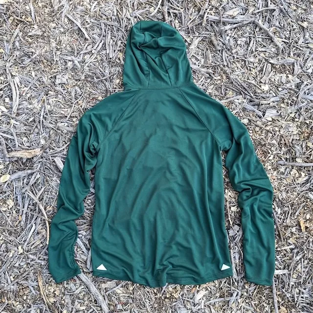 Runyon Men's Forest Green Sun Hoodie Shirt Long Sleeve Thumbholes Sun Protection Quick Dry American Made In USA