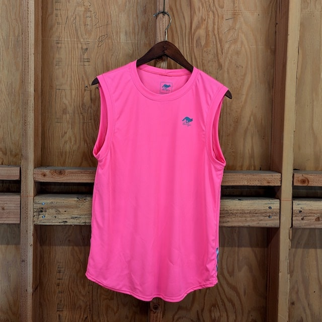Runyon Men's Hot Pink Sleeveless Muscle Tee Performance Workout Tank Top American Made In USA