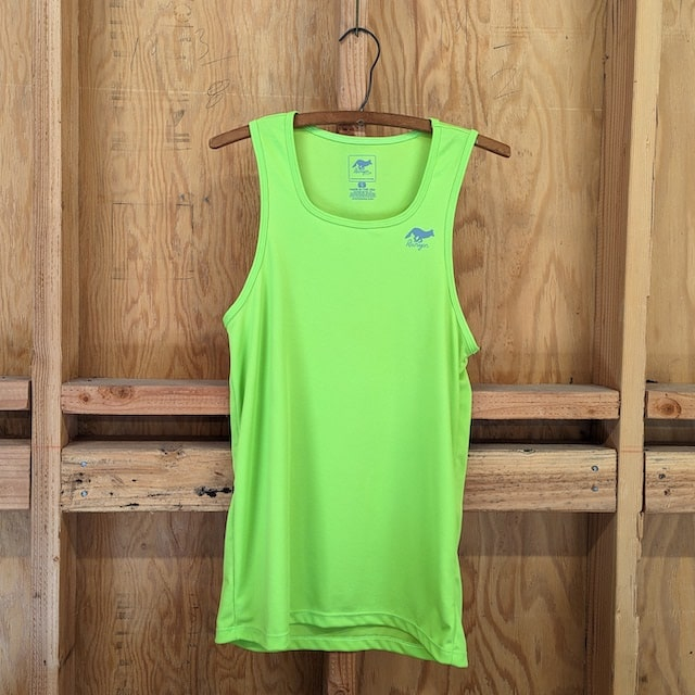 Runyon Lime Green Performance Running Singlet Workout  Tank Top American Made In USA
