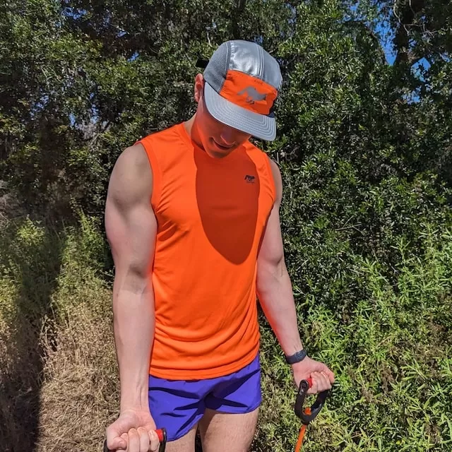 Runyon Neon Orange Rad AF Reflective Camp Hat Hi-Vis Safety Trail Running Hiking Cap
