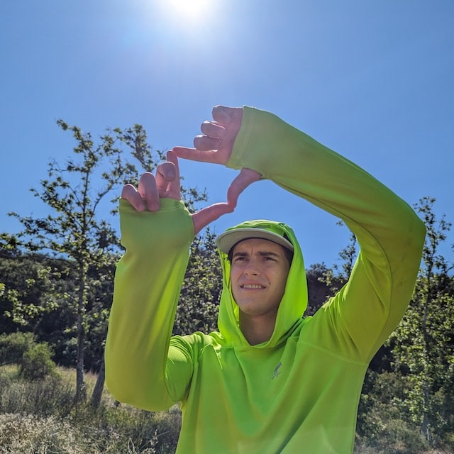 Runyon Men's Neon Lime Green High Visibility Sun Hoodie Shirt Long Sleeve Thumbholes Sun Protection Quick Dry American Made In USA