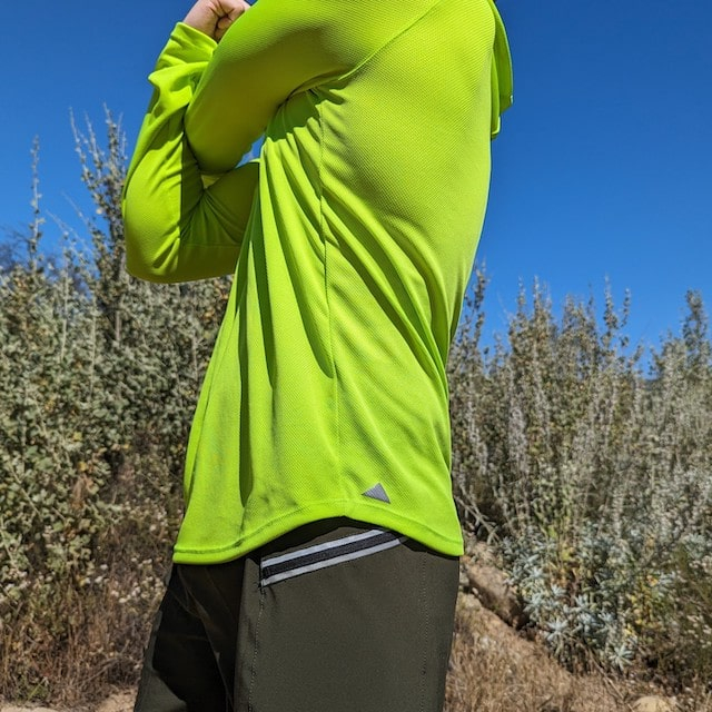 Runyon Men's Neon Lime Green High Visibility Sun Hoodie Shirt Long Sleeve Thumbholes Sun Protection Quick Dry American Made In USA