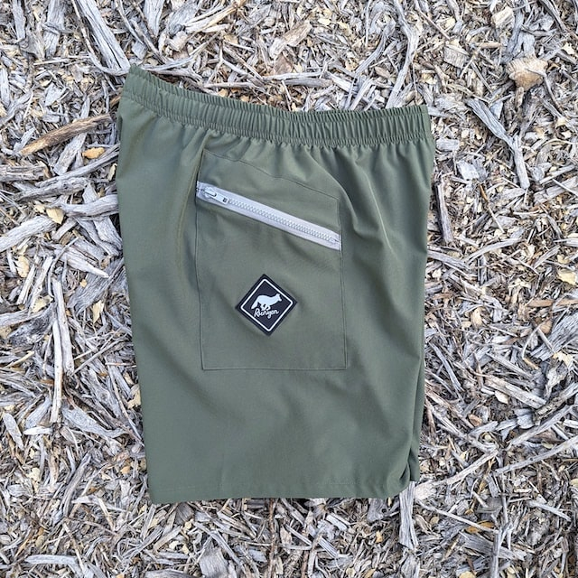 Runyon American Made In USA TrailStash 7" Olive Green Gravel Short- Running, Hiking, Cycling, Fitness, OutdoorsRunyon American Made In USA TrailStash 7" Olive Green Gravel Short- Running, Hiking, Cycling, Fitness, Outdoors