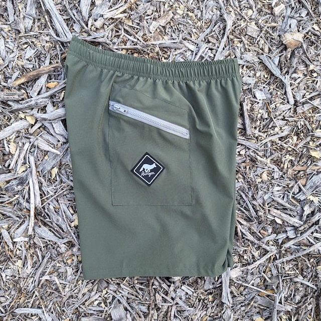 Runyon American Made In USA TrailStash 7" Olive Green Gravel Short- Running, Hiking, Cycling, Fitness, OutdoorsRunyon American Made In USA TrailStash 7" Olive Green Gravel Short- Running, Hiking, Cycling, Fitness, Outdoors