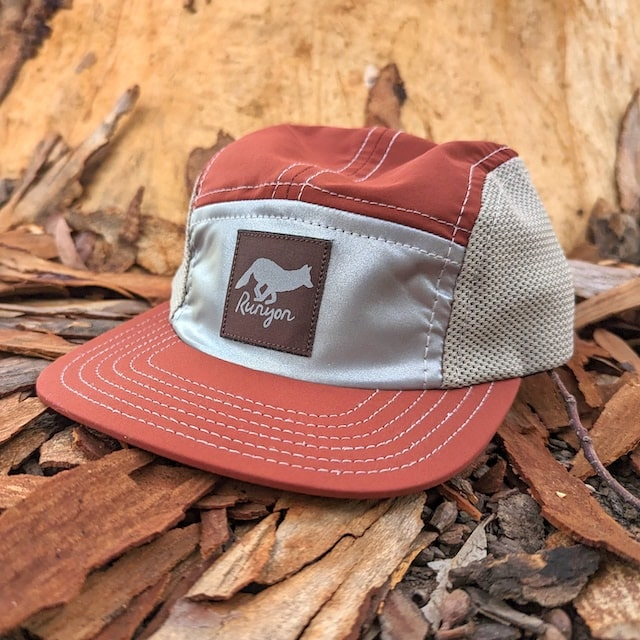 Runyon Red Rock Rust Rad Reflective Performance Camp Hat American Made In USA Trail Running Cap, Hiking, Outdoors, Fitness