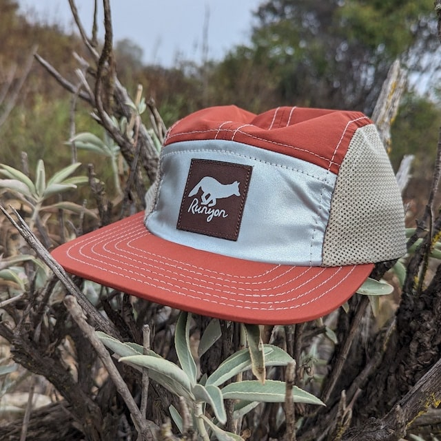 Runyon Red Rock Rust Rad Reflective Performance Camp Hat American Made In USA Trail Running Cap, Hiking, Outdoors, Fitness
