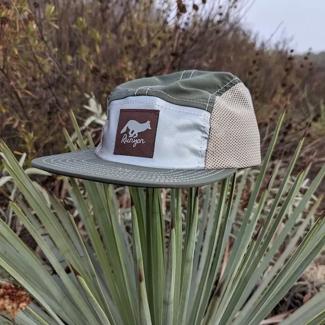 Runyon Sage Green Rad Reflective Camp Hat American Made In USA Performance Cap Trail Running Hiking Fitness Outdoors
