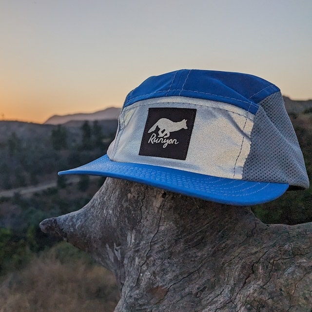 Runyon Sky Blue Topaz Rad Reflective Performance Camp Hat Made In USA - Trail Running Hiking Cap