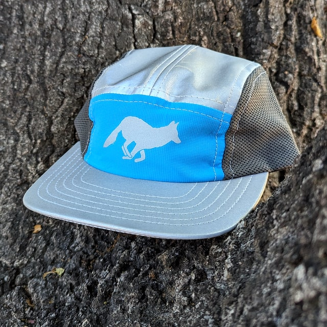 Runyon Turquoise Safety Blue Hi-Vis Reflective Camp Hat Trail Running Hiking Cap American Made In USA
