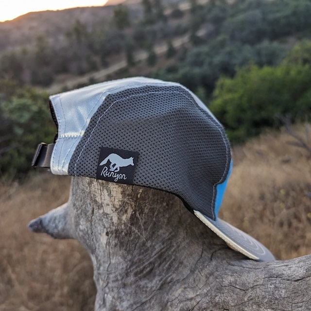 Runyon Turquoise Safety Blue Hi-Vis Reflective Camp Hat Trail Running Hiking Cap American Made In USA