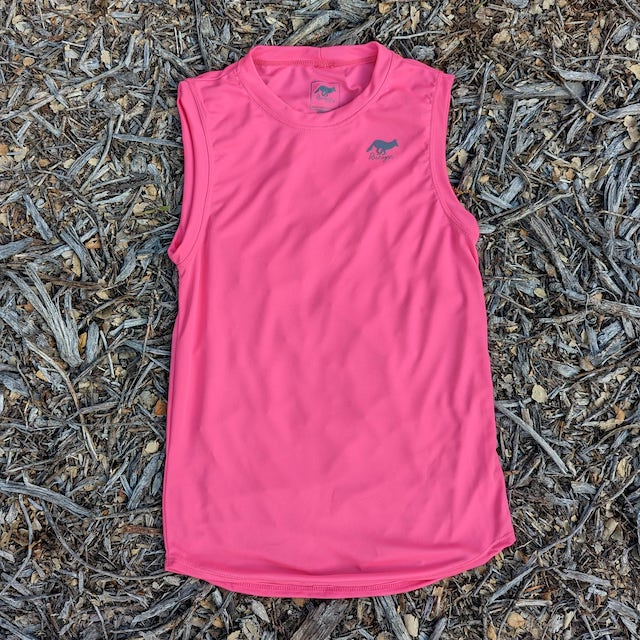 Runyon Women's Unisex Hot Pink Sleeveless Muscle Tee Performance Tank Top American Made In USA
