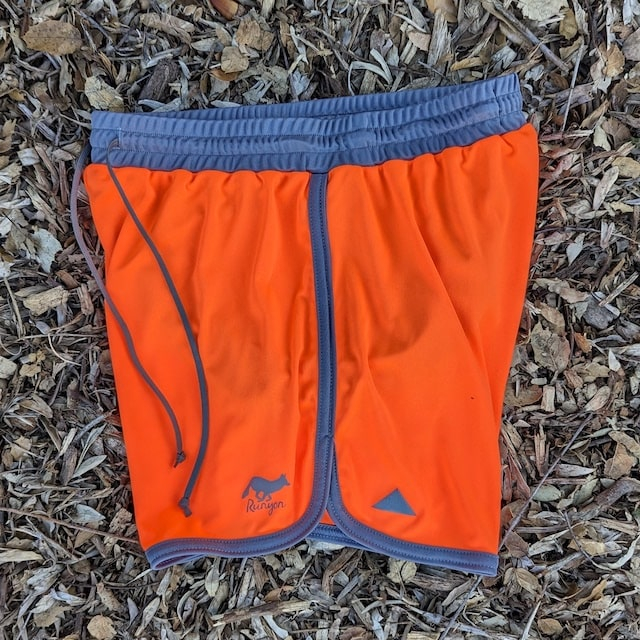 Runyon Hi-Vis Neon Safety Fluorescent Orange 4" Ranger Retro Running Short American Made In USA Track Workout Gym Yoga Fitness Short American Made In USA