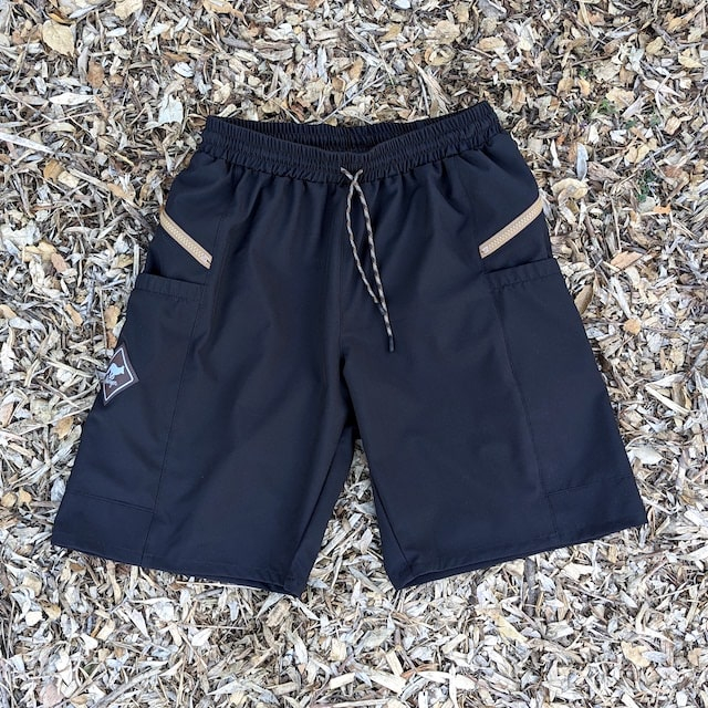 Runyon 9" TrailStash Gravel Cycling Short also great for Trail Running, Hiking, Fitness Outdoors Black American Made In USA