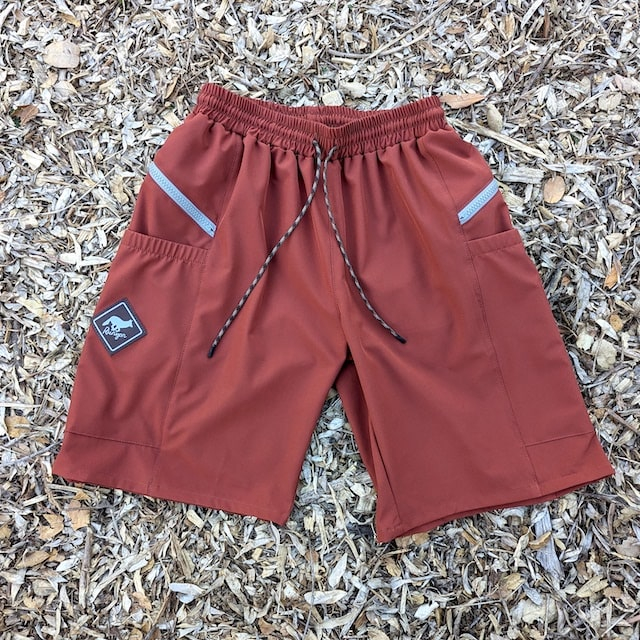 Runyon 9" TrailStash Gravel Cycling Short great for Trail Running, Hiking, Fitness Outdoors Red Rock (Rust)