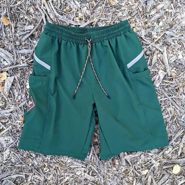 Runyon 9" TrailStash Gravel Cycling Short great for Trail Running, Hiking, Fitness Outdoors Forest Green
