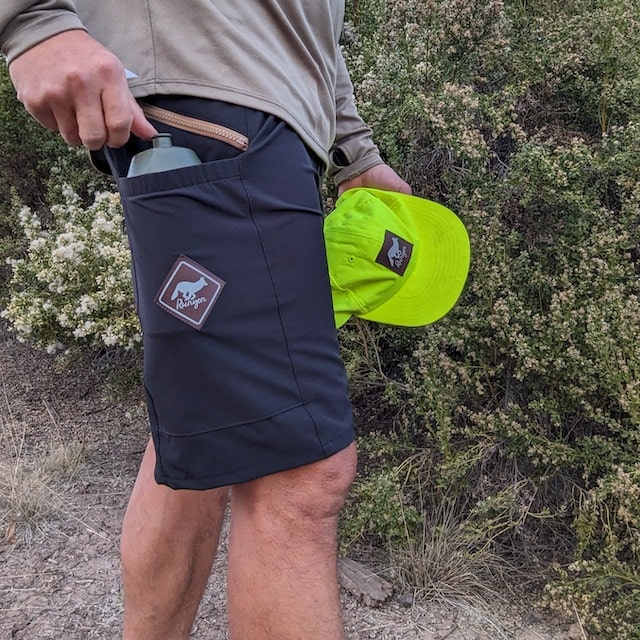 Runyon 9" TrailStash Gravel Cycling Short also great for Trail Running, Hiking, Fitness Outdoors Black American Made In USA