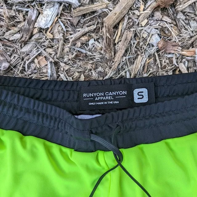 Runyon Fluorescent Safety Neon Yellow Green Running Short - Retro Ranger 4" Inch Workout Short American Made In USA Runyon Fluorescent Safety Neon Yellow Green Running Short - Retro Ranger 4" Inch Workout Short American Made In USA