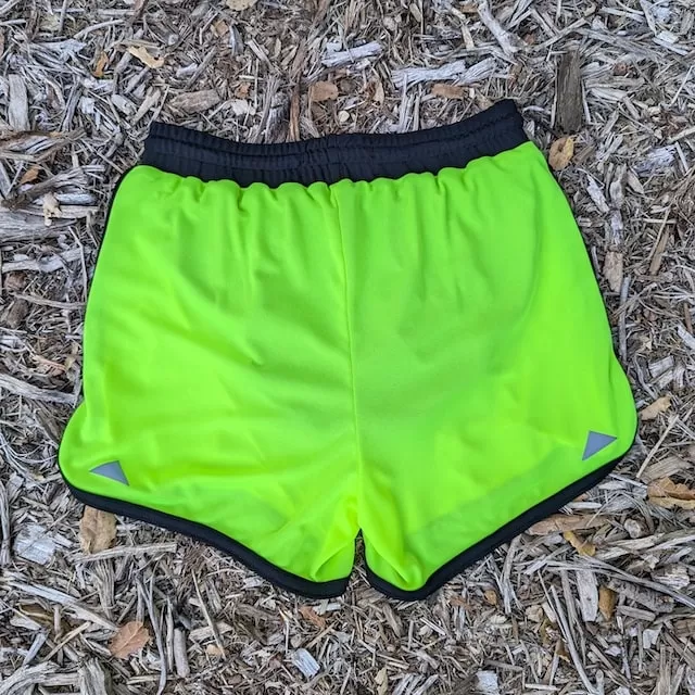 Runyon Fluorescent Safety Neon Yellow Green Running Short - Retro Ranger 4" Inch Workout Short American Made In USA Runyon Fluorescent Safety Neon Yellow Green Running Short - Retro Ranger 4" Inch Workout Short American Made In USA