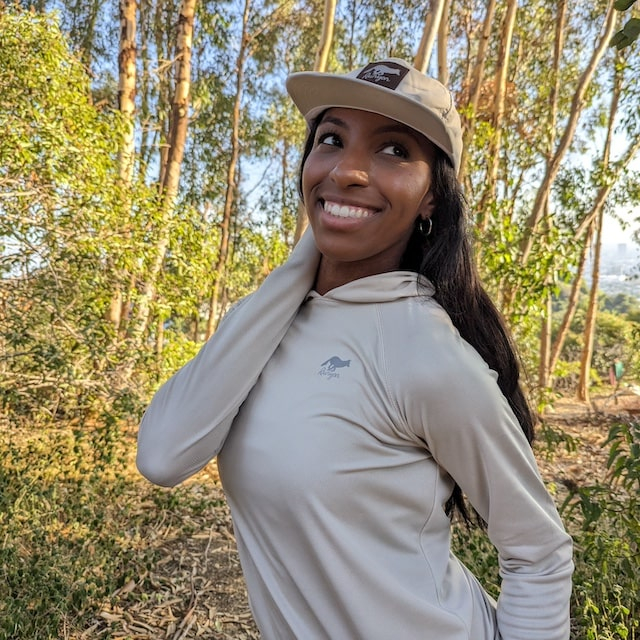 Runyon Women's Desert Sand Sun Hoodie Shirt Long Sleeve Thumbholes Sun Protection Quick Dry American Made In USA