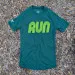 American Made In USA Womens Running Clothing Forest Green Neon Yellow Running Shirt Performance Sportswear Runyon Canyon Apparel
