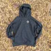 Runyon French Terry Cotton Dark Heather Grey Charcoal Pullover Hoodie Sweatshirt - Hidden Pockets, Thumbholes & Watch Windows - American Made In USA