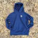 Runyon French Terry Cotton Navy Blue Pullover Hoodie Sweatshirt - Hidden Pockets, Thumbholes & Watch Windows - American Made In USA