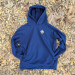 Runyon French Terry Cotton Navy Blue Pullover Hoodie Sweatshirt - Hidden Pockets, Thumbholes & Watch Windows - American Made In USA