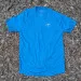 Runyon Mens Cyan Bright Blue Made In USA Running Shirt Performance Moisture Wicking Workout Shirt