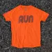 Men's Neon Orange Fluorescent Hot Running Shirt Moisture Wicking American Made In USA
