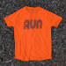 Men's Neon Orange Fluorescent Hot Running Shirt Moisture Wicking American Made In USA