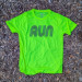 Men's Neon Yellow Fluorescent Running Shirt Moisture Wicking American Made In USA