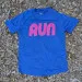 Men's Royal Blue and Hot Pink Running Shirt Moisture Wicking American Made In USA
