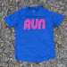 Men's Royal Blue and Hot Pink Running Shirt Moisture Wicking American Made In USA