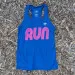 Runyon Women's Royal Blue Hot Pink RUN Fitness  Racerback Workout Tank American Made In USA
