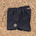 Runyon Mens 3" Running Short in Black - Made In USA - Coyote Brown Zipper Phone Pocket, Lined, Brown Inside Drawcords, Mesh Liner.  Made In Los Angeles.