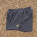 Runyon Mens 3" Running Short in Graphite Dark Grey - Made In USA - Backside Zipper Phone Pocket, Lined, Brown Inside Drawcords, Mesh Liner.  Made In Los Angeles.