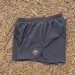 Runyon Mens 3" Running Short in Graphite Dark Grey - Made In USA - Backside Zipper Phone Pocket, Lined, Brown Inside Drawcords, Mesh Liner.  Made In Los Angeles.
