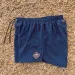 Runyon Mens 3" Running Short in Navy Blue - Made In USA - Backside Zipper Phone Pocket, Lined, Brown Inside Drawcords, Mesh Liner.  Made In Los Angeles.